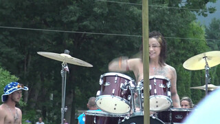 5. Callie Jane gets naked on stage and plays drums