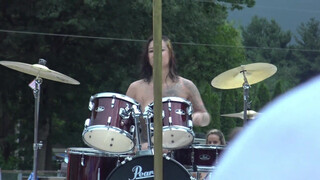 Callie Jane gets naked on stage and plays drums