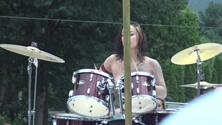 6. Callie Jane gets naked on stage and plays drums