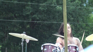 7. Callie Jane gets naked on stage and plays drums