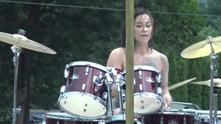 9. Callie Jane gets naked on stage and plays drums