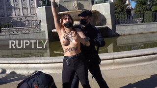1. Spain: Topless Femen activists arrested after storming Franco rally event *EXPLICIT*