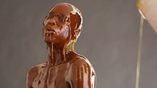 2. A nude model is drenched in honey and interviewed, starting at 01:44. From photographer Blake Little's 2015 "Preservation" photoshoot