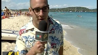 CMNF interview on a nude beach @ 1:51