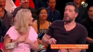 9. Nip slip due to wardrobe malfunction on a talk show (barely 5 seconds in...)