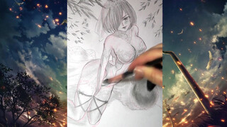 10. Hot Anime girl Body drawing