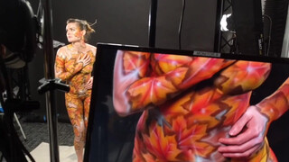 3. Girl Gets Body Painted Ten Times