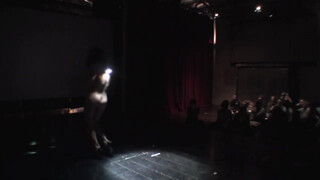 Performance artist nudity on tape