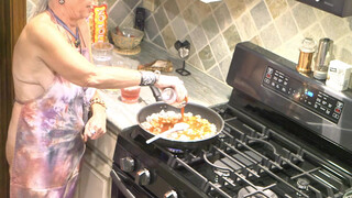 4. boob out cooking