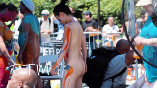 4. Asian MILF Fully Nude Body Paint NYC