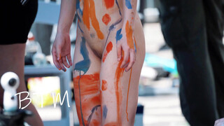 9. Asian MILF Fully Nude Body Paint NYC