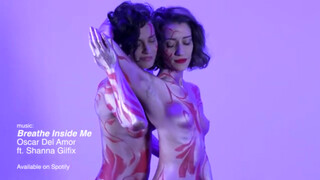 10. Two models in body paint caress each other at 0:05 in “LOVE is LOVE…Body Painting Teri & Shanna”