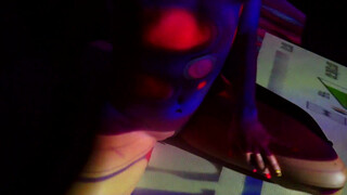 7. Projecting lights and shapes on naked “Eva Caramel / Experimental art Abstract nudes”