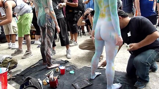 Body painting in NYC, 2016