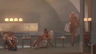 1. Topless spa scene in Hostel. Some clear views at 1:05 and 1:25. Warning: guy butt at 1:13.