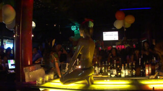 3. topless show on the bar