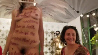 4. Bird bath and gold body paint at Nude Night Orlando