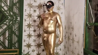 6. Bird bath and gold body paint at Nude Night Orlando