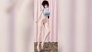 8. Animated girl strips at 1:33 in “[MMD R-18] Nice Body”
