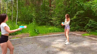 5. Pretty girls + super soakers = wet shirts at 3:25 in “NERF GUN GAME SUPER SOAKER EDITION”