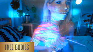 7. Body painter shows us her pussy at 6:42 in reupload of “Bodypaint Professional – Glowing Tribal Markings”