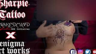 4. Tits andpussy Nude body Sharpie Tattoo Temporary Tattoo Tour Naked Mind Female Tattoo Nude Art Works vd # 39