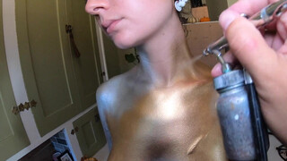 2. New body painting video from Roustan, “Gold and Silver Body Painting”