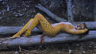 1. Cheetah Body Paint Outdoors with Jessica Wood