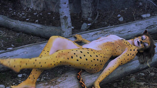 8. Cheetah Body Paint Outdoors with Jessica Wood