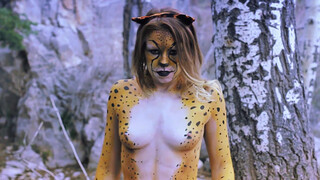 2. Cheetah Body Paint Outdoors with Jessica Wood