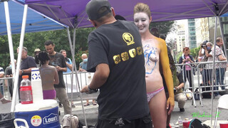4. Pussy and penis visible for extended scene starting around 1:30 in “Body Painting Day 2021, New York City – Part 3”