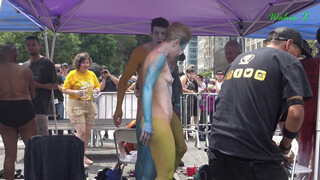Pussy and penis visible for extended scene starting around 1:30 in “Body Painting Day 2021, New York City – Part 3”