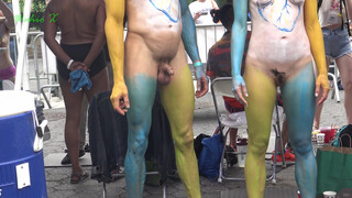 9. Pussy and penis visible for extended scene starting around 1:30 in “Body Painting Day 2021, New York City – Part 3”