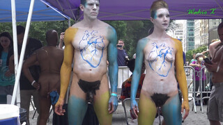 10. Pussy and penis visible for extended scene starting around 1:30 in “Body Painting Day 2021, New York City – Part 3”