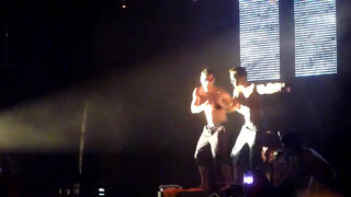 8. topless fan on stage