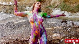 9. FULLY NAKED body painting