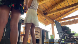 10. Barbeque Party Girls Upskirt Cam from Bottom to see under their skirts and asses from 00:06 miniskirt up the skirt and like 02:08 many interesting gems
