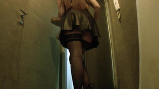 4. Fake Pizza Delivery from 00:17 mini leather skirt upskirt with stockings