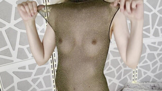 9. Basically naked. See through dress, no underwear, everything visible