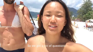 FREE THE NIPPLES: Topless Girl and Man With Bra REACTIONS 0:08 Sec