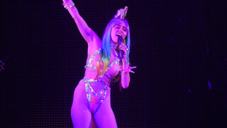 7. Topless and wearing a giant plastic dick in “Miey Cyrus & Her Dead Petz – Karen Don’t Be Sad (Philadelphia,Pa) 12.5.15”