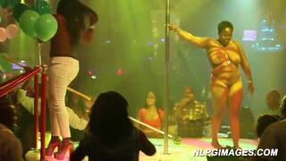 Naked strippers (1:52, “King of Diamonds Birthday Dance Off 3-16-13 Celebrity Saturday”)