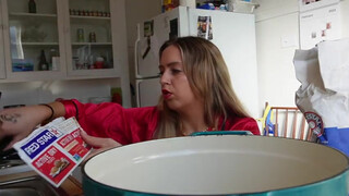 2. Cooking Pizza in Lingerie | Love Life Update | Lisa’s tit slip happens twice, first at 17:02 – not a lot of action but nice lingerie and a couple of full exposure of the right titty read comments for updates