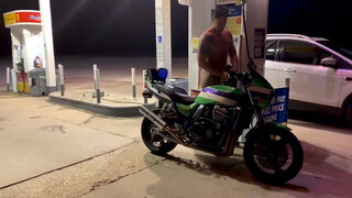 7. Husband dares his wife to pump gas naked. Poor censoring throughout