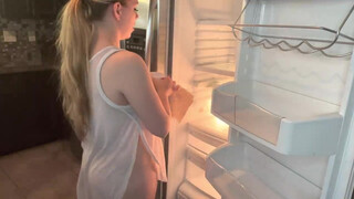 6. Cleaning fridge transparent dress from the video begin