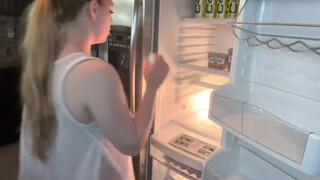 8. Cleaning fridge transparent dress from the video begin