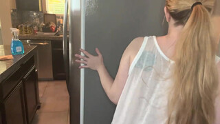 10. Cleaning fridge transparent dress from the video begin