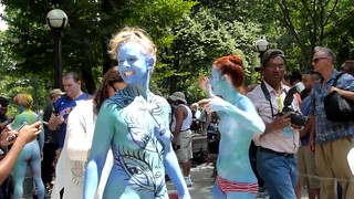 6. Andy Golub, Body Painting, Columbus Circle, Part 1