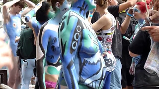 9. Andy Golub, Body Painting, Columbus Circle, Part 1