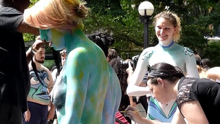 10. Andy Golub, Body Painting, Columbus Circle, Part 1